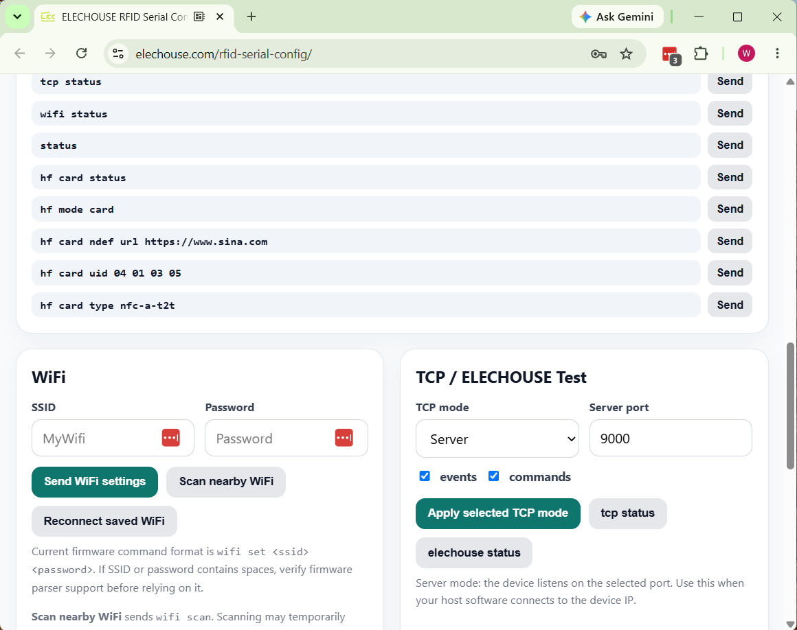 ELECHOUSE RFID Serial Config tool