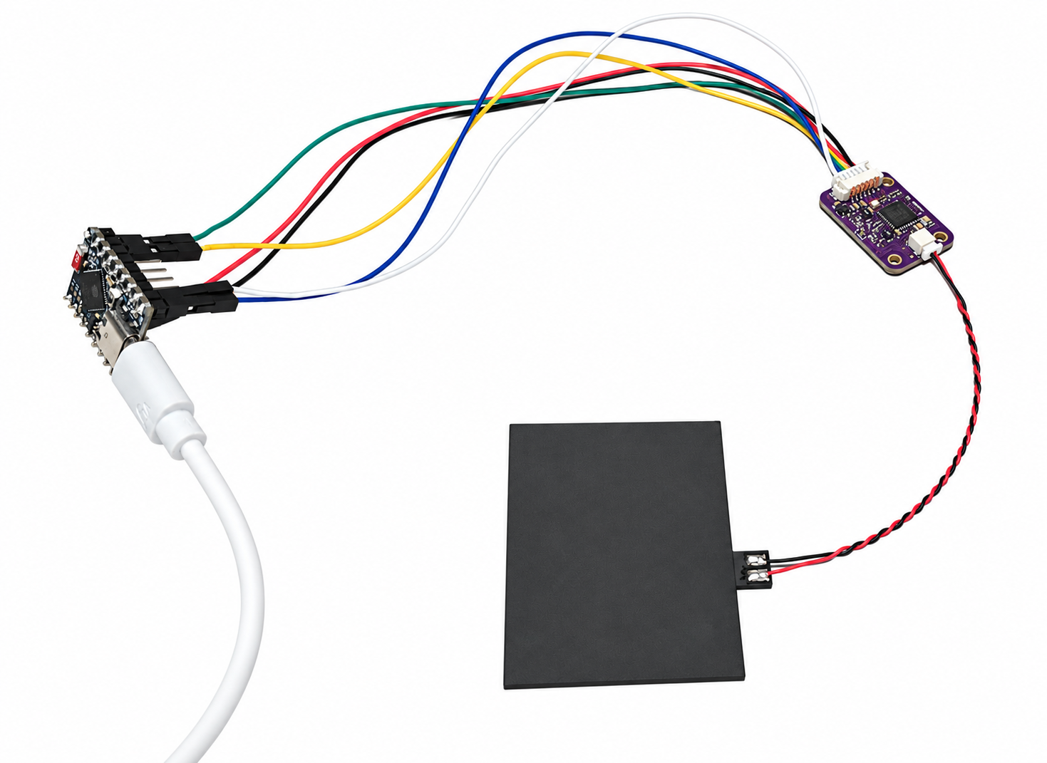 Example host board connected to PN7160 MINI V1 and one external antenna