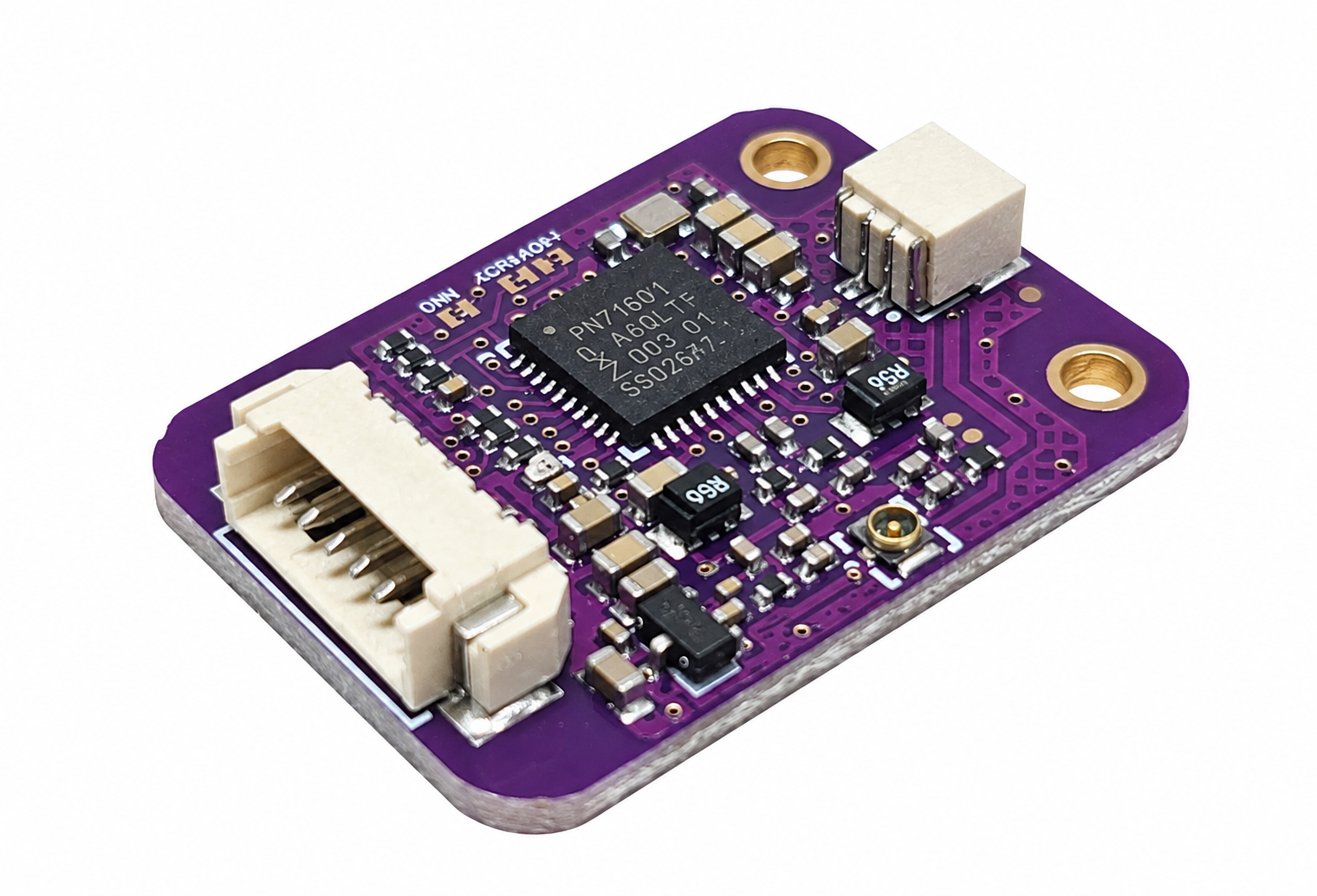 PN7160 Mini V1 module with six-pin host connector and two alternative antenna connectors