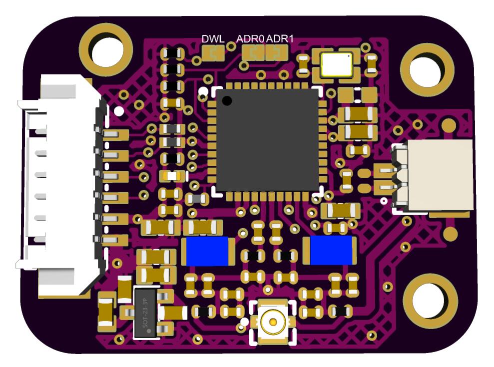 PN7160 MINI V1 with a dot beside Pin 1 of the six-pin host connector