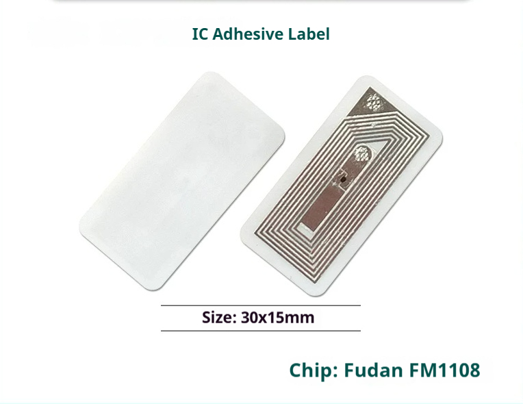 FM1108 F08-04 - Coated Paper Rectangle 30 x 15mm RFID tag FM1108 F08-04 - Coated Paper Rectangle 30 x 15mm 13.56MHz RFID tag