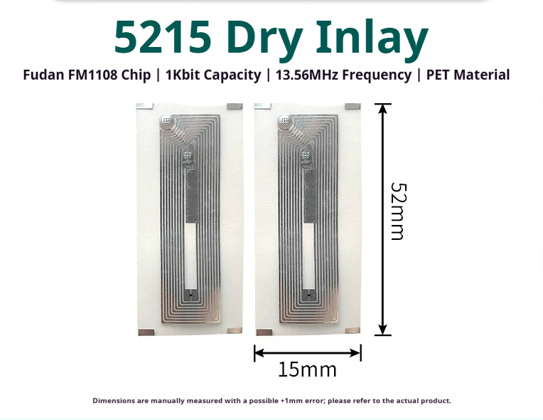 FM1108 F08-08 - Dry Inlay Rectangle 50 x 15mm RFID tag FM1108 F08-08 - Dry Inlay Rectangle 50 x 15mm 13.56MHz RFID tag