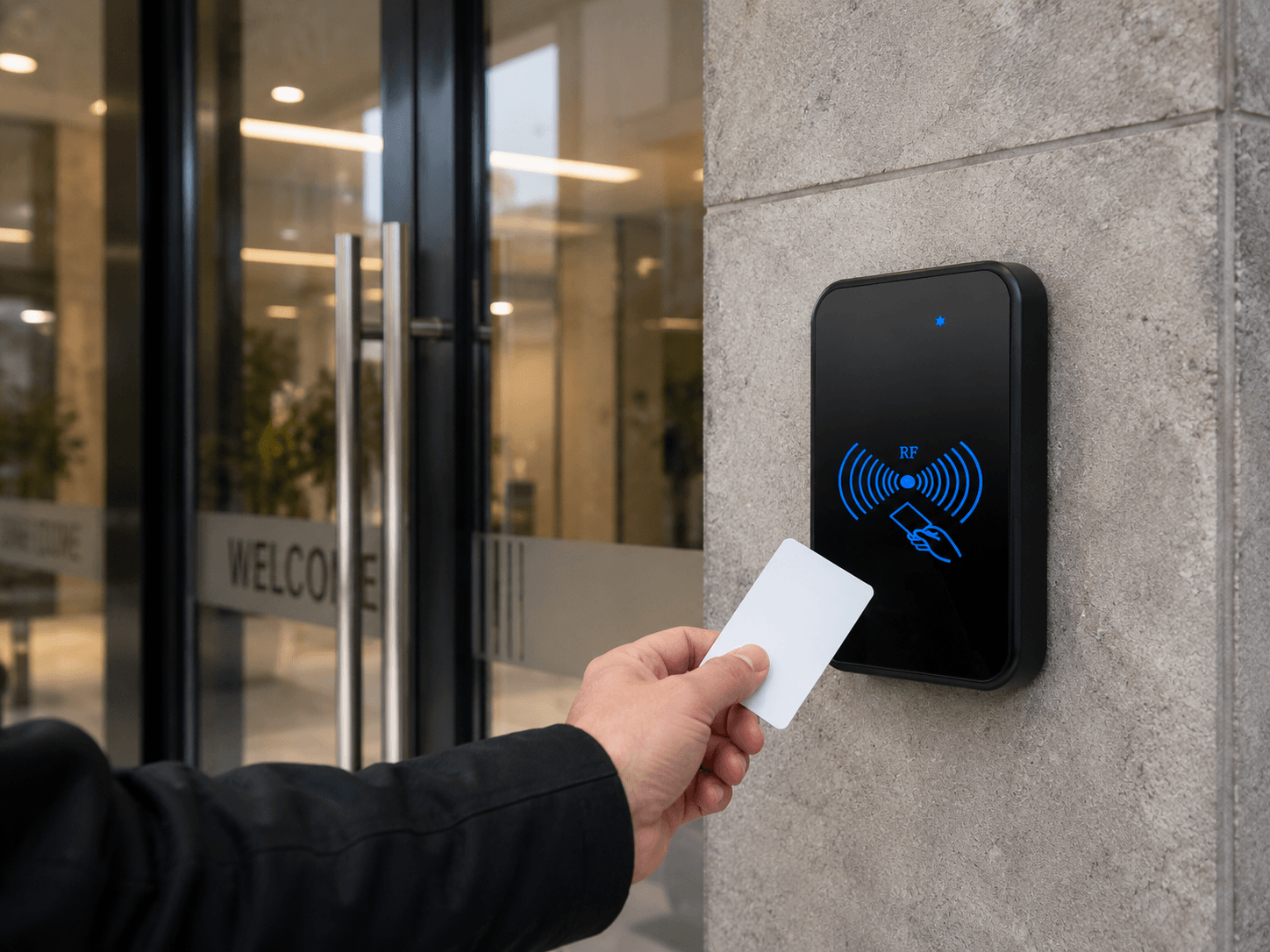 Network RFID Reader wall mounted scenario ELECHOUSE Network RFID Reader wall mounted installation concept
